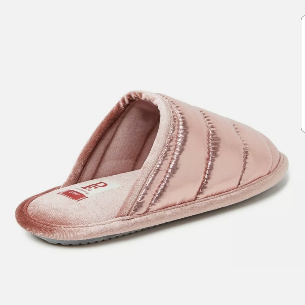 Dearfoams Puffer Metallic Scuff Slipper - Picture 2 of 5